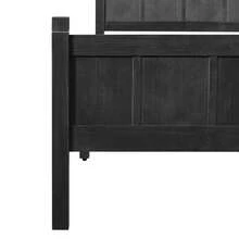 MERAX Queen Size Flat Panel Bed With Headboard & Footboard, Minimalist Modern Platform Bed With Wood Grain Finish, Shaker And Farmhouse Style Design, Sleek And Functional Bedroom Furniture,Black - Black(Queen Size) - 查看 10
