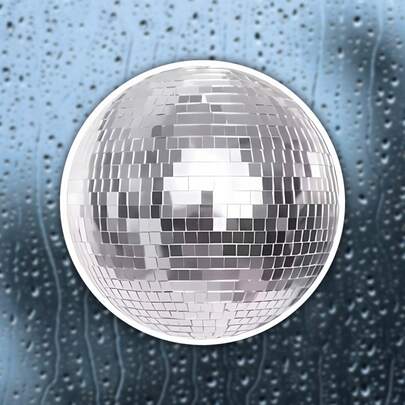 1PC Disco Ball Waterproof Vinyl Sticker, Retro 70s Groovy Self-Adhesive Decal, Suitable For Water Bottles, Laptops, Journals, Ideal For Party Lovers, Retro Aesthetic Enthusiasts And Dance Fans. Stickers Scrapbook Supplies Scrapbooking