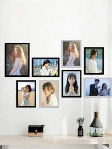 1/3/6pcs Modern Magnetic Wall-Mounted Photo Frames - Self-Adhesive Portable Plastic Frames To Display Photos And Documents, Vertical, Matte Black/White Surface, Document Clips | Minimalist Decor | Self-Adhesive Photo Frames, Magnetic Frames - A - View 4