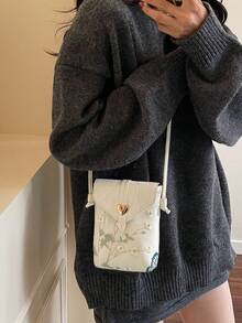 2026 New Arrival Small Crossbody Bag For Women, Minimalist Versatile Shoulder Bag, Lace Embroidery Design - White - View 8