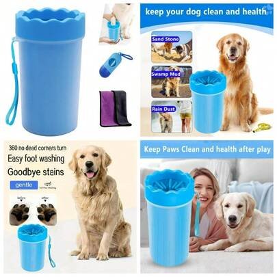 Portable Dog Paw Cleaner And Washer Cup For Pets Foot Bath Cleaning Brush For Small Medium Large Breed Dogs And Cats With Towel