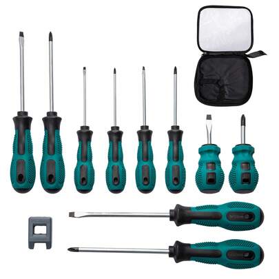 10pcs Magnetic Screwdriver Set, Heavy Duty Flathead Screwdrivers With Soft Grip Handles For Home & DIY