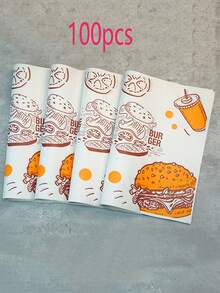 29.5cm X 28cm Disposable Hamburger Paper, Grease-Proof & Waterproof Sandwich Wrapping Paper, Chicken Roll Lining Paper, Baking Paper - View 13