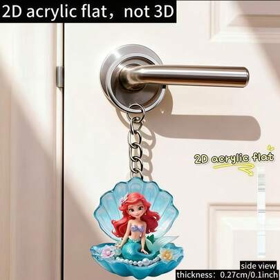 Disney [2D Flat] 1pc Of A Cute Princess Acrylic Keychain, Shiny And Practical, A Beautiful And Novel Keychain, Perfect For Holiday Gifts, Key Decorations, Car Keychains, And Backpack Wallet Keychains
