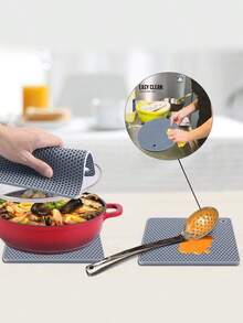 Bộ 4 miếng lót silicon cách nhiệt - Chịu nhiệt và chống trượt, miếng lót nồi, miếng lót cách nhiệt nhà bếp, miếng lót silicon bền, có thể giặt tay, dụng cụ mở nắp chai và đế lót ly đa năng, thích hợp làm miếng lót cách nhiệt cho nồi đáy phẳng trong nhà bếp, tấm cách nhiệt, dụng cụ mở lon, v.v. - Nhiều màu - Xem 7