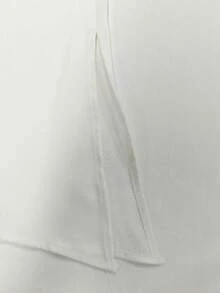 女款素色不對稱下擺休閒掛脖上衣 白色 - 白色 - 查看 7