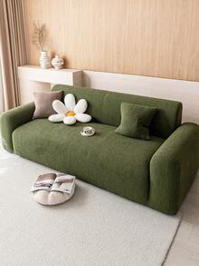 1pc Classic Elastic Fitted Sofa Cover With T-Shaped Pillow Design, Machine Washable Polyester Slipcover With Antibacterial And Soft Properties, Suitable For Single/Loveseat/3-Seater/4-Seater Sofa, Holiday Decor - Green - View 8