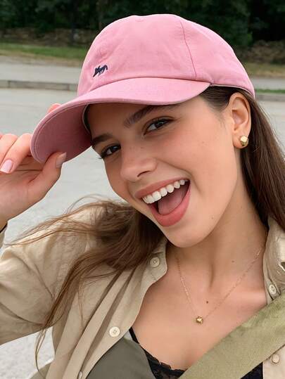 Gorra de béisbol con bordado de zorro estilo coreano, gorra de béisbol de ala ancha y favorecedora, sombrero de sol de verano, versátil unisex