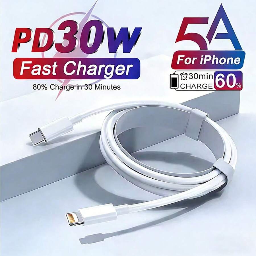 1-3条 3.3英尺/100厘米 高速数据传输和快速充电线 兼容 14系列、13/12/11/XS/XR/8/7/6， - 白色 - 查看 1