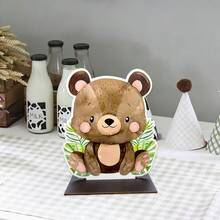 1pc Jungle Animal Style Wooden Decor, Birthday Gift, Party Favor, Leopard Print Animal Pattern, Suitable For 1st Birthday Party, Creative Home Decor, Wooden Figurine, Baby Shower Decoration, Wooden Craft Ornament - Animal Leopard Print - View 23