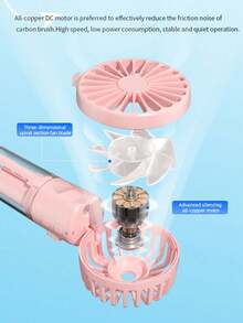 Portable Handheld Mist Fan, Mini USB Rechargeable Handheld Fan, Foldable Personal Fan With 4 Speed Modes, Suitable For Home, Outdoor, Travel & Camping - Handheld - View 4