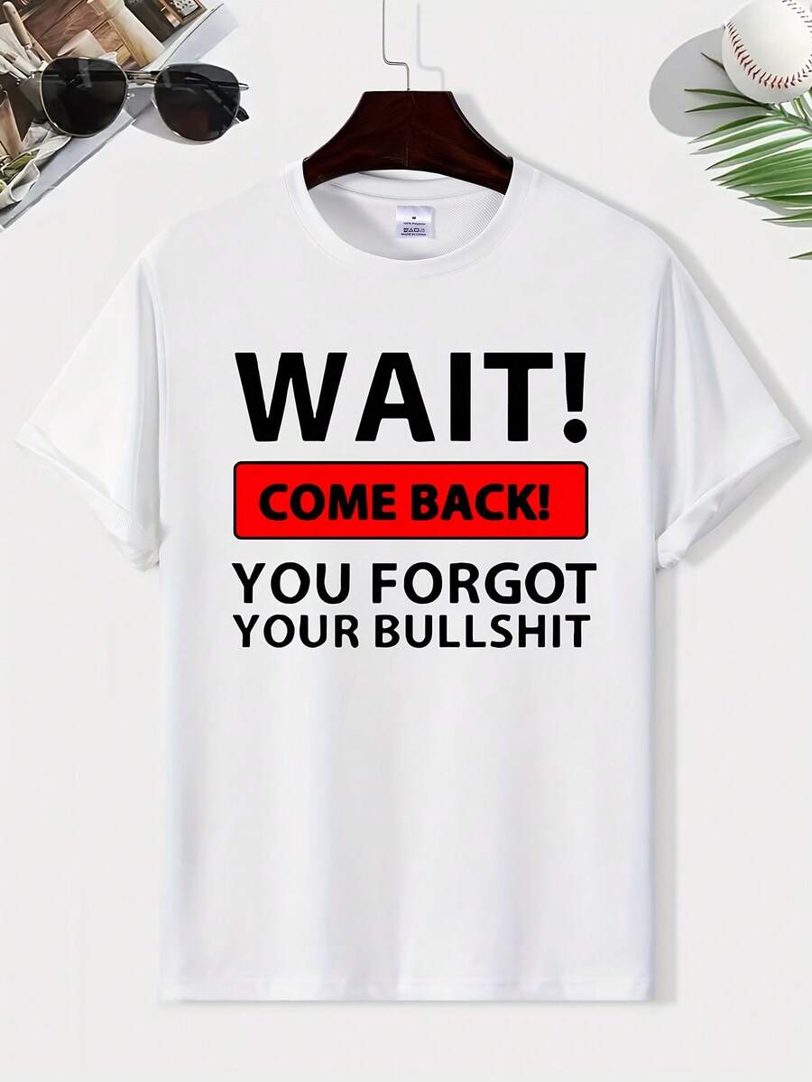 Camiseta Casual de Manga Corta y Cuello Redondo para Hombre - Blanco - Ver 1