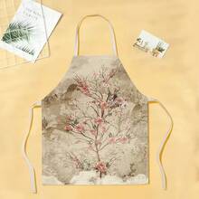 1pc Floral Pattern Apron, Creative Funny Fashion Printed Apron, Kitchen Cooking Household Cleaning Apron, Innovative Home Apron - Multicolor - View 10