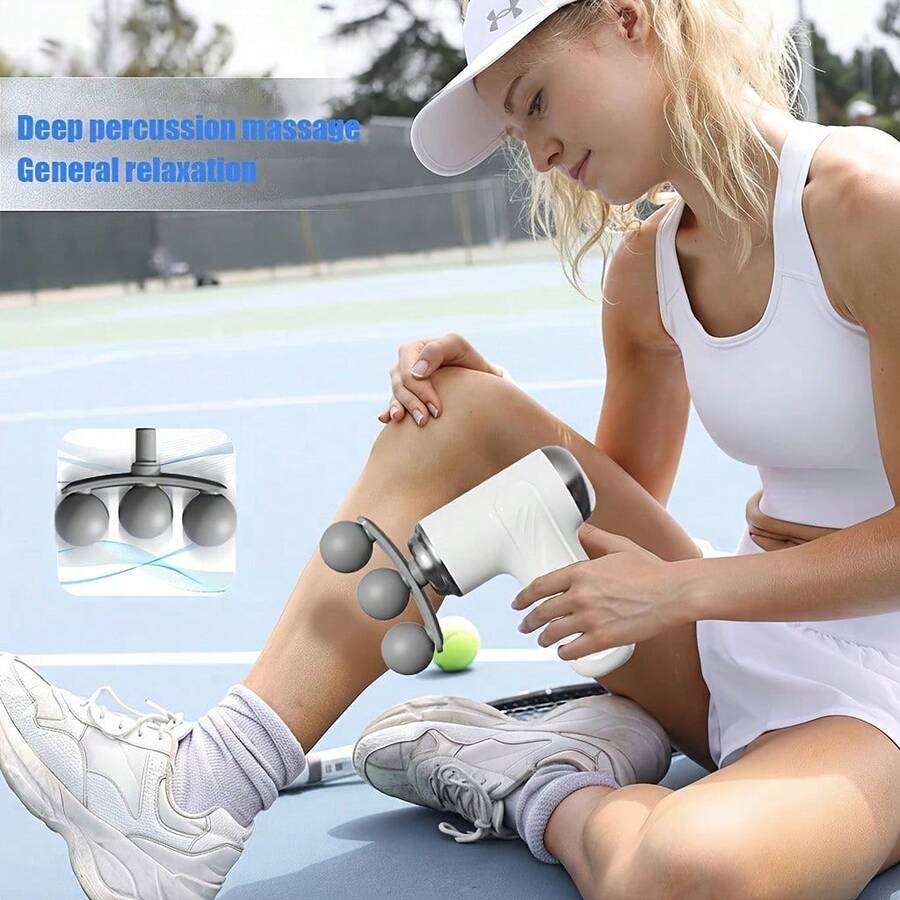 3-In-1 Massage Gun, Electric Massager, And Compact Home Fitness Massage Gun Featuring Nine Interchangeable Massage Heads, Six Speed Settings, USB Charging, And A 1200mAh High-Capacity Battery. Ideal For Home Workouts And Office Use, It Helps Relax Muscles And Relieve Fatigue-The Perfect Holiday Gift.