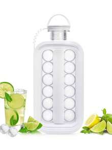 Máy làm đá 2 trong 1 hình quả bóng khúc côn cầu, khay làm đá bằng silicon gia dụng, hộp và túi đựng đá. - Xem 12