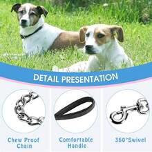 1.2m Metal Chain Leash Suitable For Small & Medium Pets, Cats & Dogs - Black - View 7