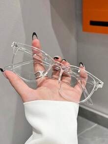 1副时尚透明无度数休闲多功能眼镜，校园风 - 無色 - 查看 2