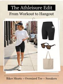 2-Pack Women's Yoga Shorts 5", High Waisted Biker Shorts With 4 Pockets For Cards & Phone, Sweat Wicking Quick Dry Stretchy Fabric, Casual Gym Wear For Spring Running, Cycling & Lounge - 2PCS(Black) - 查看 5