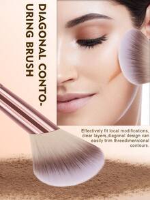 21PCS Makeup Tools Set Including:15PCS Makeup Brush Set+1pc Makeup Sponges+1pc Triangle Powder Puffs+1pc Facial Ice Compress+2PCS Hand Bowl Strap+1pc Hairband - Multicolor - View 3