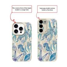 Ốp lưng điện thoại Ocean 1pc chất liệu TPU họa tiết sinh vật biển, tương thích với Apple 17 Pro Max/17/16 Pro Max/15/13/12/11, S20 FE/A15/S24/A55, Note 11/Note 12/Note 13 Pro, chống sốc toàn thân, mềm mại, phiên bản quốc tế, không phải phiên bản nội địa. - trắng - Xem 7