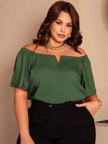 Women's Plus Size  Blouse - Military - View 1