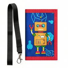 Funny Pattern Tri-Fold Wallet, Halter Wallet. Detachable Strap, Zipper Closure, Hook And Loop Design, Multiple Card Slots - Multicolor - View 7