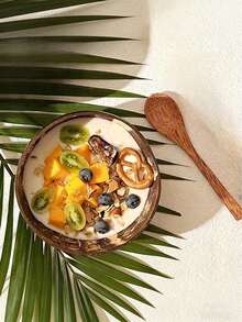 Bộ 2 bát vỏ dừa kèm thìa - Lý tưởng để đựng sữa chua, salad, cơm và các món tráng miệng - Đồ dùng nhà bếp thủ công - Nhiều màu - Xem 4