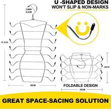 8-Tier Foldable Stainless Steel Drying Rack - Space Saving, Heavy Duty Multi-Layer Pants Hanger, Suitable For Bras, Underwear Etc. - Perfect For College Dorms And Home Storage, Dorm Essential | Stylish Clothes Drying Rack Design | Durable Structure, Clothing Rack - Multicolor - View 4