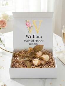 1pc Wedding Role Gift Box, Personalised Bridesmaid Proposal Gift Box,Customize Text, Bridesmaid Gift Box, Maid Of Honour Bridesmaid Box Box - Multicolor - View 9