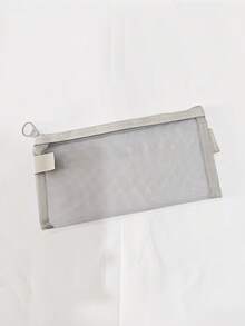 1 pieza Estuche de lápices transparente con rejilla minimalista, monedero multifuncional, suave y ligero, uso diario/escolar unisex - Estuche de malla para lápices - Ver 7