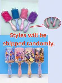 1个K-Pop偶像粉丝按摩气垫发梳，梦幻女团Lumi风格旋转防静电发梳，蓬松造型工具，CE认证，随机图案 - 彩色 - 查看 11