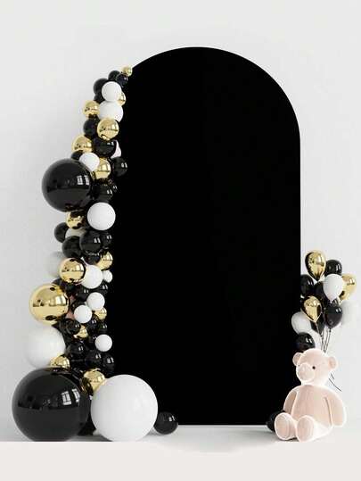 Vòm cổng cưới màu đen co giãn 2,1 mét, kiểu vòm Chiara, thích hợp trang trí tiệc sinh nhật, lễ cưới, tiệc chiêu đãi.