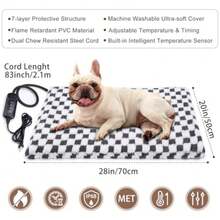 Heated Dog Bed 11 Adjustable Temperature Dog Heating Pad Indoor with Timer Pet Heated Mat for Dogs Cats Electric Cat Heating Pad with Washable Cover Heated Pet bed-28''x20'' Medium - Gris - Ver 5