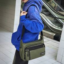 大容量邮差包背包单肩包多隔层旅行包多功能单肩包新款休闲通勤斜挎包 - 彩色 - 查看 10