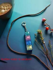 1个四键手指按压键盘钥匙扣，手指按压器，小巧精致，有效缓解焦虑，易于按压，可重复使用，适合日常携带 - 彩色 - 查看 6