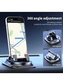 Soporte de teléfono para el salpicadero del automóvil ajustable 360°, adecuado para la navegación en el automóvil, con ajuste automático de resorte, operación con una sola mano, retiene la adherencia incluso bajo la luz solar directa, aplicable para automóvil y hogar - A - Ver 6