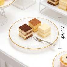 Transparent Hammered Texture Plate Set, Gold Rim Premium Dessert Plates 7.5"/10.25", Suitable For Various Themed Events, Parties, Birthdays, Weddings, New Year, Valentine's Day, Easter, Etc. - Clear - View 2