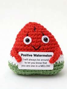 1pc Handmade Woven Red Watermelon Pattern, Soft, Comfortable, Durable And Sturdy. Beautiful Woven Pattern And Vibrant Color, Suitable As Indoor Decor. Can Be Placed In Bedroom, Living Room Or Any Desired Display Area. - Multicolor - View 7