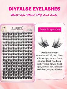 384pcs D-Curl Eyelash Extension Clusters, DIY Eyelash Extension Kit, Individual False Eyelashes, False Eyelash Clusters For Home Use - View 3