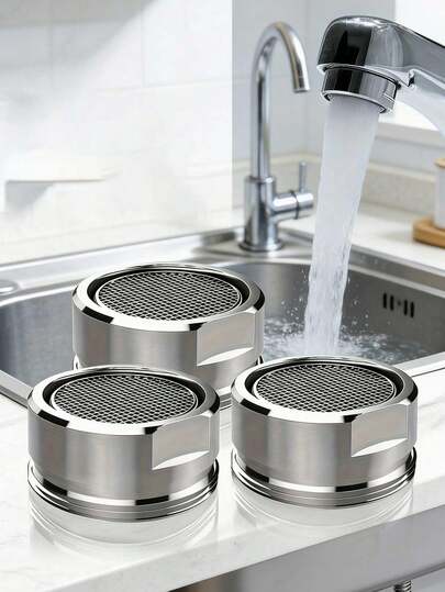 Splash-Proof Faucet Water Saver, Stainless Steel Water Saver - Plastic/Metal Kitchen And Bathroom Sink Sprayer, Easy-Install DIY Sink Renovation Accessory, Suitable For Home, Bar, Shower Sink