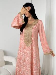 Bamglam 夏季扎染无肩带连衣裙，浪漫荷叶边下摆，度假装扮女装 - 彩色 - 查看 3