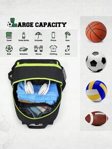 NEWHEY Basketball Backpack Large Basketball Bag With Separate Ball Holder Shoe Compartment Sports Equipment Bag - Multicolor - View 5