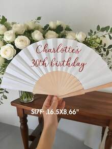 Quạt cầm tay bằng vải trắng, khung tre, in tên/họa tiết theo yêu cầu, quà tặng tiệc cưới, quạt giấy và tre cá nhân hóa màu trắng, hồng, đen cho đám cưới, tiệc độc thân, lễ hội dành cho phụ nữ, sinh nhật, tiệc mừng em bé chào đời, cô dâu. - Nhiều màu - Xem 9