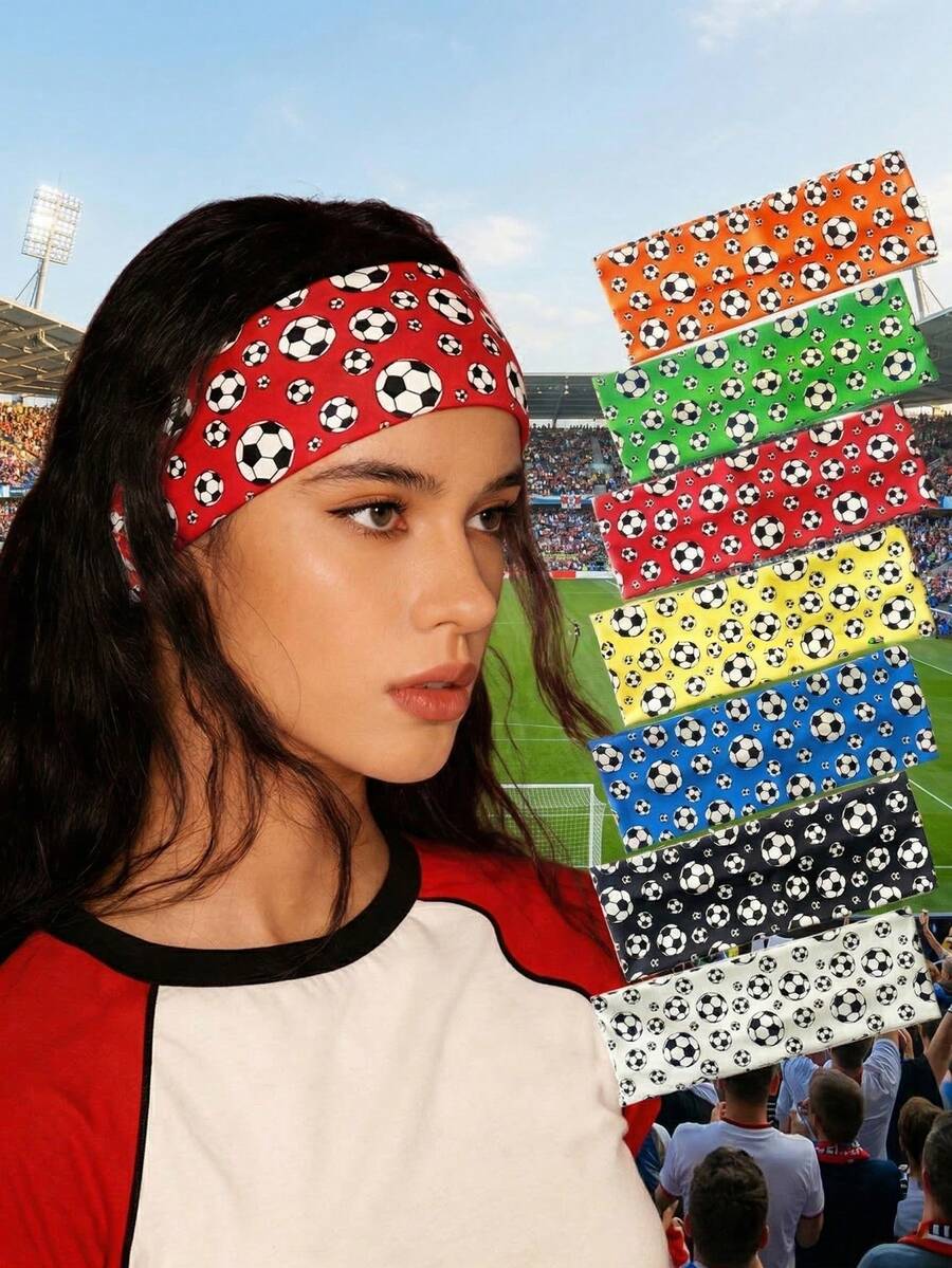 2026 World Cup Soccer Print Sport Headbands - Elastic Knitted Sweatbands, Non-Slip, For Summer Running, Fitness, Yoga, And 2026 World Cup Fan Accessories Summer Hair Accessories Vacay Hair Band,Holiday,Travel