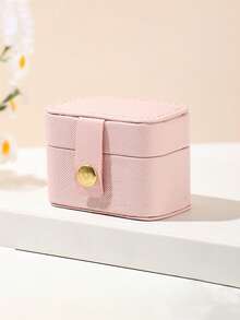 1个迷你便携旅行极简皮革首饰收纳盒，迷你戒指盒，PU皮革首饰盒，便携式耳环收纳盒，首饰收纳配件/容器，适用于戒指、耳环和其他小型首饰，节日礼物，女士礼物，婚礼礼盒 - 彩色 - 查看 15