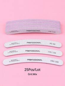 Professional Curved Nail File, Manicure Supplies, Double-Sided Nail File - Grey - View 9