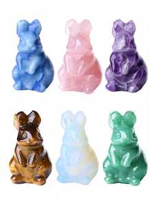 CUPIDCRYSTAL Conejo tallado en cristal natural, un regalo de cristal perfecto, regalo de Pascua, conejo de Pascua, cristal y piedra, cristal curativo para decoración del hogar - Más colores - Ver 11