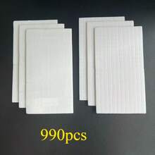 990片/6张 3D双面泡沫方块，2毫米厚永久性粘胶贴纸，适用于卡片制作、立体剪贴簿工艺品、模板、相册 - 迷你和大号积木 - A-白色 - 查看 6