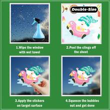 1 Set Of 9 Pcs Summer Beach Style Window Stickers, Includes Dwarf, Palm Tree, Ice Cream, Pineapple, Sailboat Patterns, Removable Static Cling Glass Decals, Suitable For Bedroom, Living Room, Balcony And Display Window Decoration - 20*30*9 Sheets - View 7