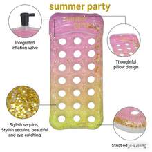 Flotador inflable para el cuello con soporte para adultos para piscina al aire libre, nuevo flotador de piscina inflable con gradiente de lentejuelas perforado - 1 artículo - Ver 5